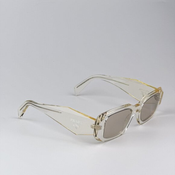 Prada PR17WS 19X30N BRAND NEW Sunglasses Transparent Internal Rectangle Unisex - Picture 3 of 7